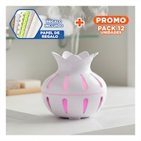 Pack12 Equipo con Funcion Humificadora con Forma Floral 12x11cm Blanco Y+Papel Regalo